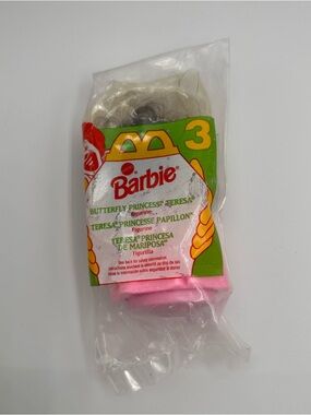 VTG Mattel Barbie Butterfly Princess Teresa Mini Figure - Pink, Green, Yellow